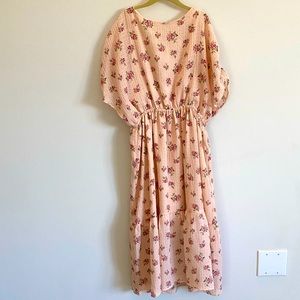 ZARA Girls Dress, Pink Floral, Open Back, 13-14